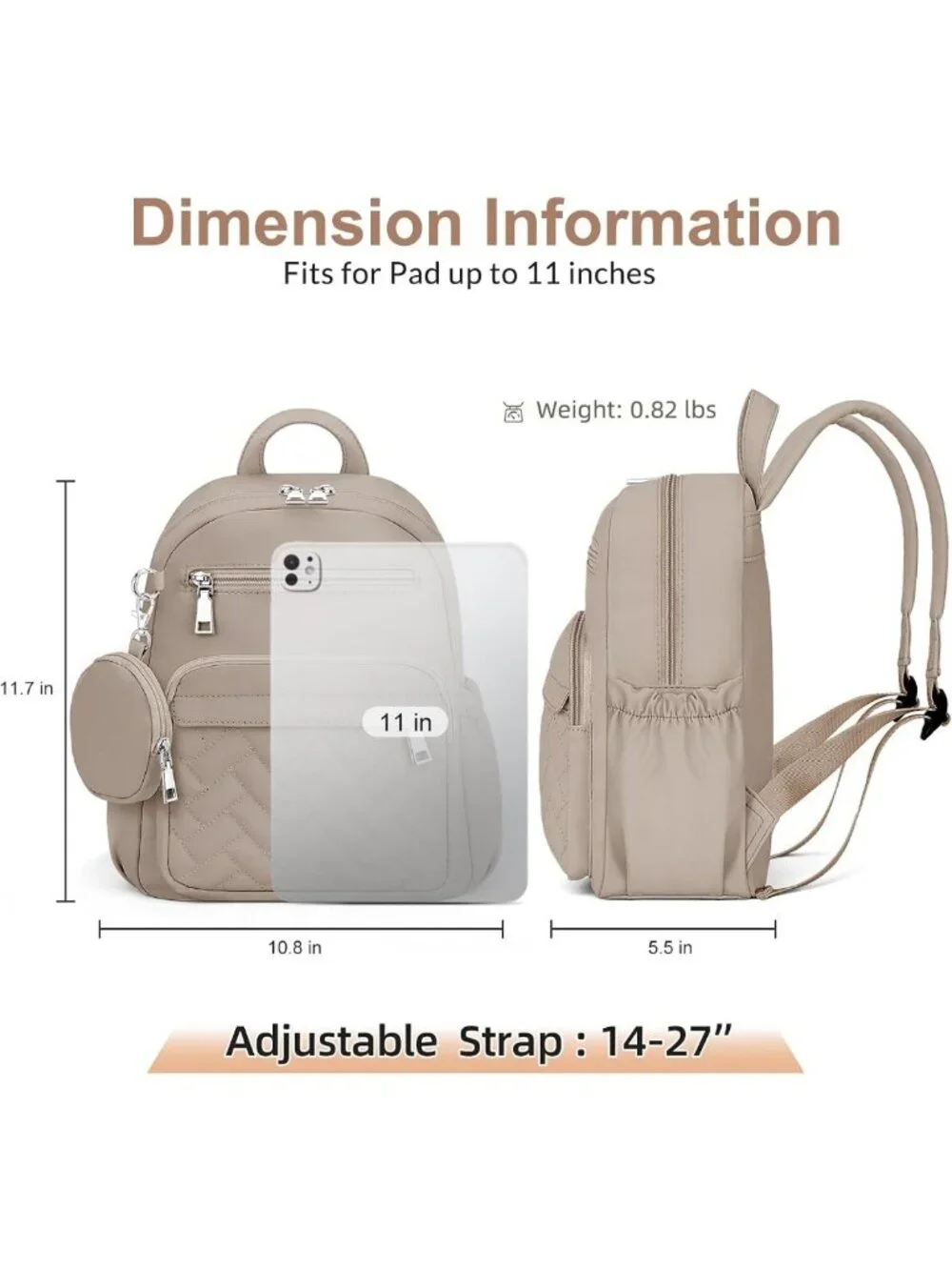 Stylish Waterproof Anti-Theft Backpack, Compact Quilted Daypack with Locking